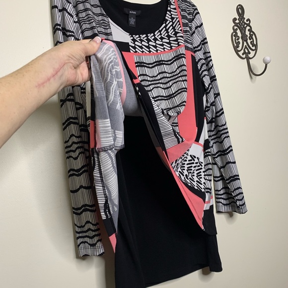 Alfani Color Block Layered Split Back Tunic Sz XL - Picture 6 of 10